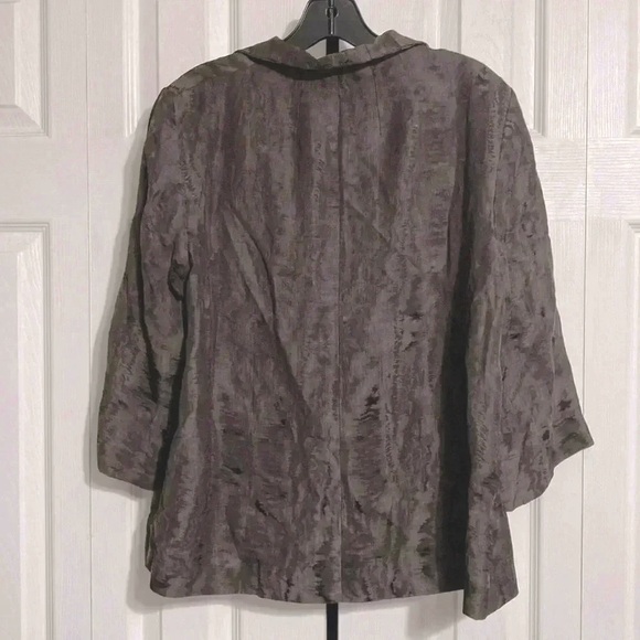 Eileen Fisher brown ramie cotton silk lined blazer jacket size SMALL - Picture 11 of 12